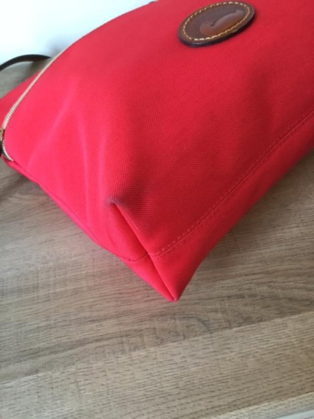 Dooney & Bourke Red Nylon Canvas Crossbody with Leather Trim & Zipper Closure - Picture 6 of 11